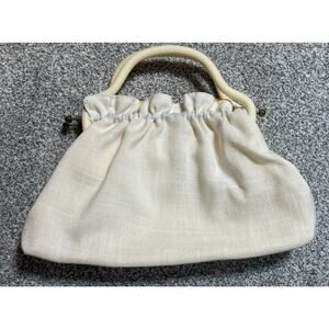 Vintage Handmade Clutch Purse Grandmacore Cottagecore Cream Yellow Gingham Lined